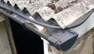 Asbestos corrugated roof