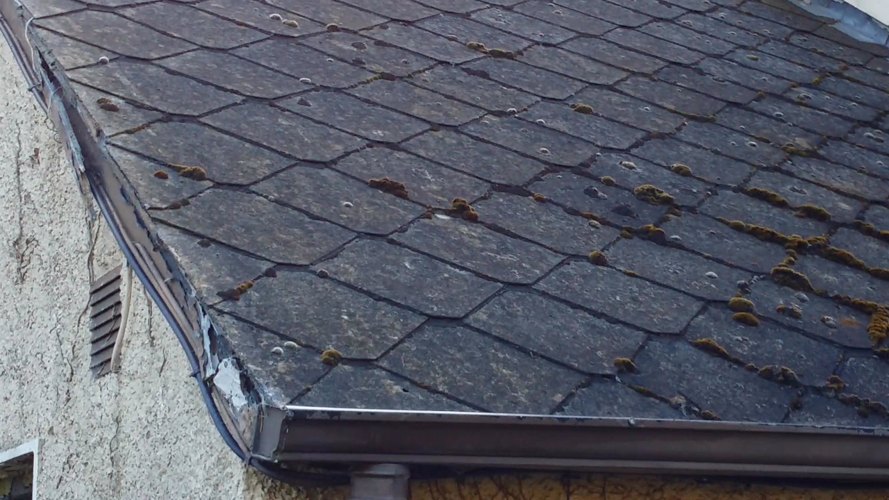Early example of asbestos roof slates