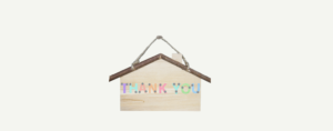 wooden house with thank you