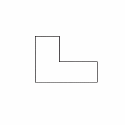 Outline of an L shaped floor area