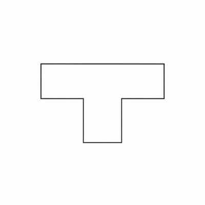 Outline of a T shaped floor area